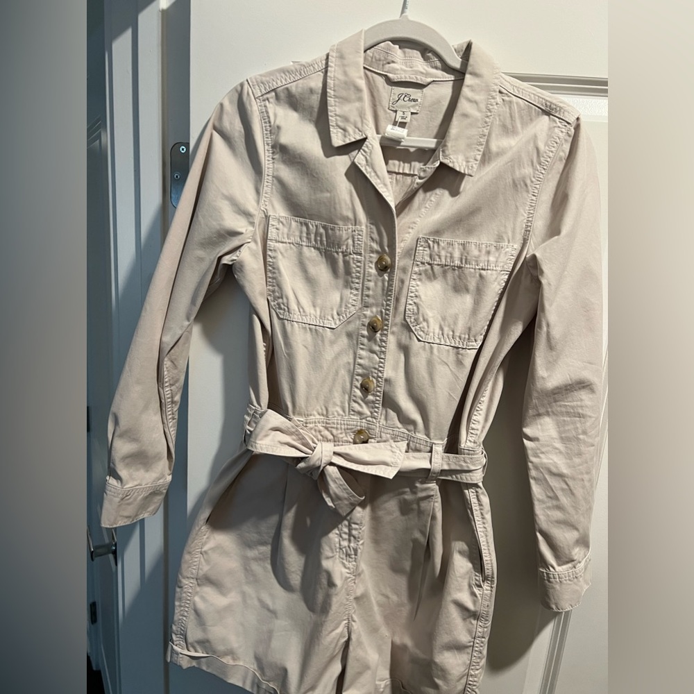 J. crew long sleeve, button up shorts coveralls - Color Stone Size 6